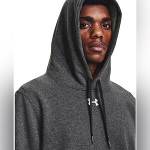 Size:4XL 🔥Under Armour Men's Hoodie Hustle Fleece Sweatshirt Long Sleeve Gray